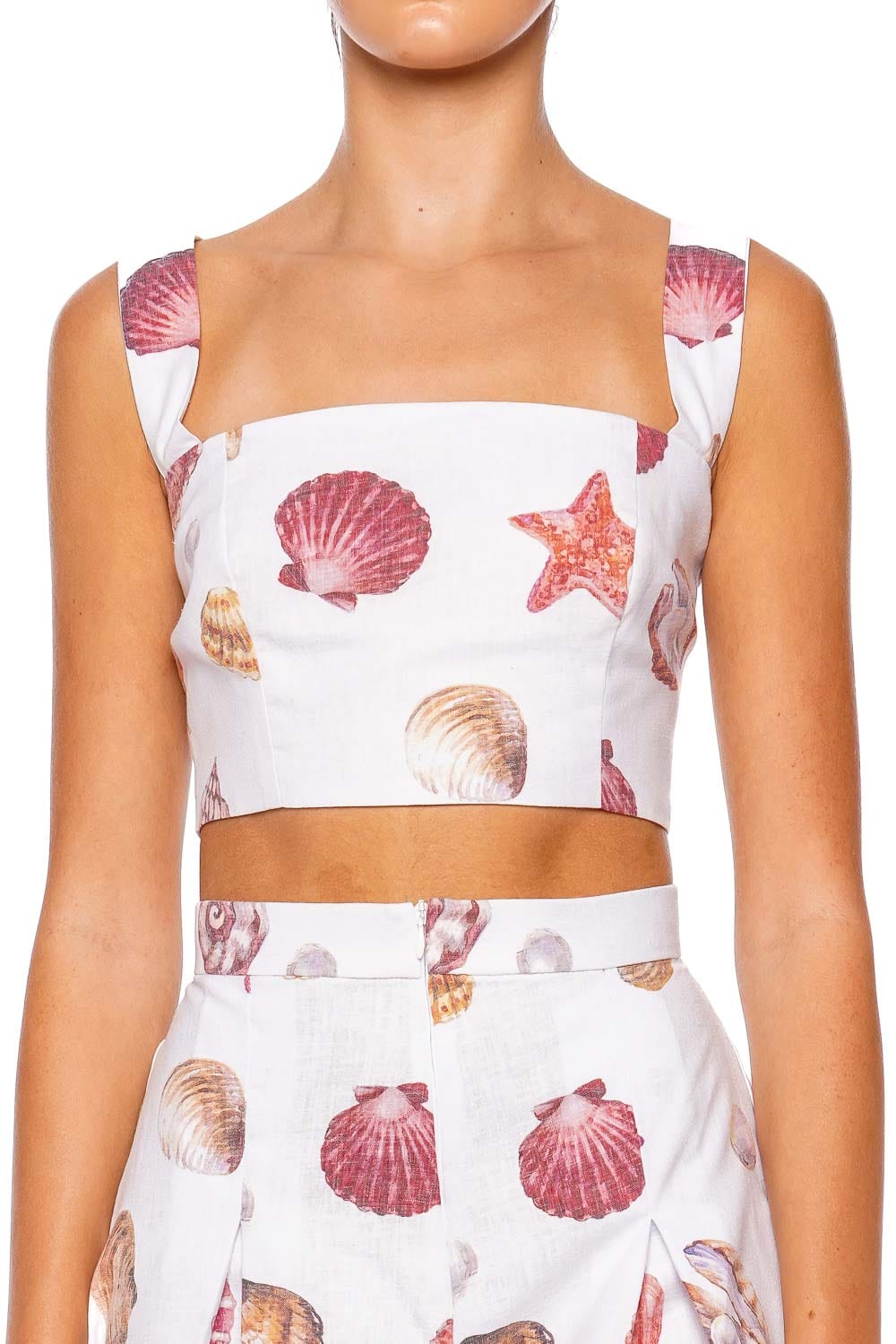 No Pise La Grama Sotavento Conchitas Linen Crop Top