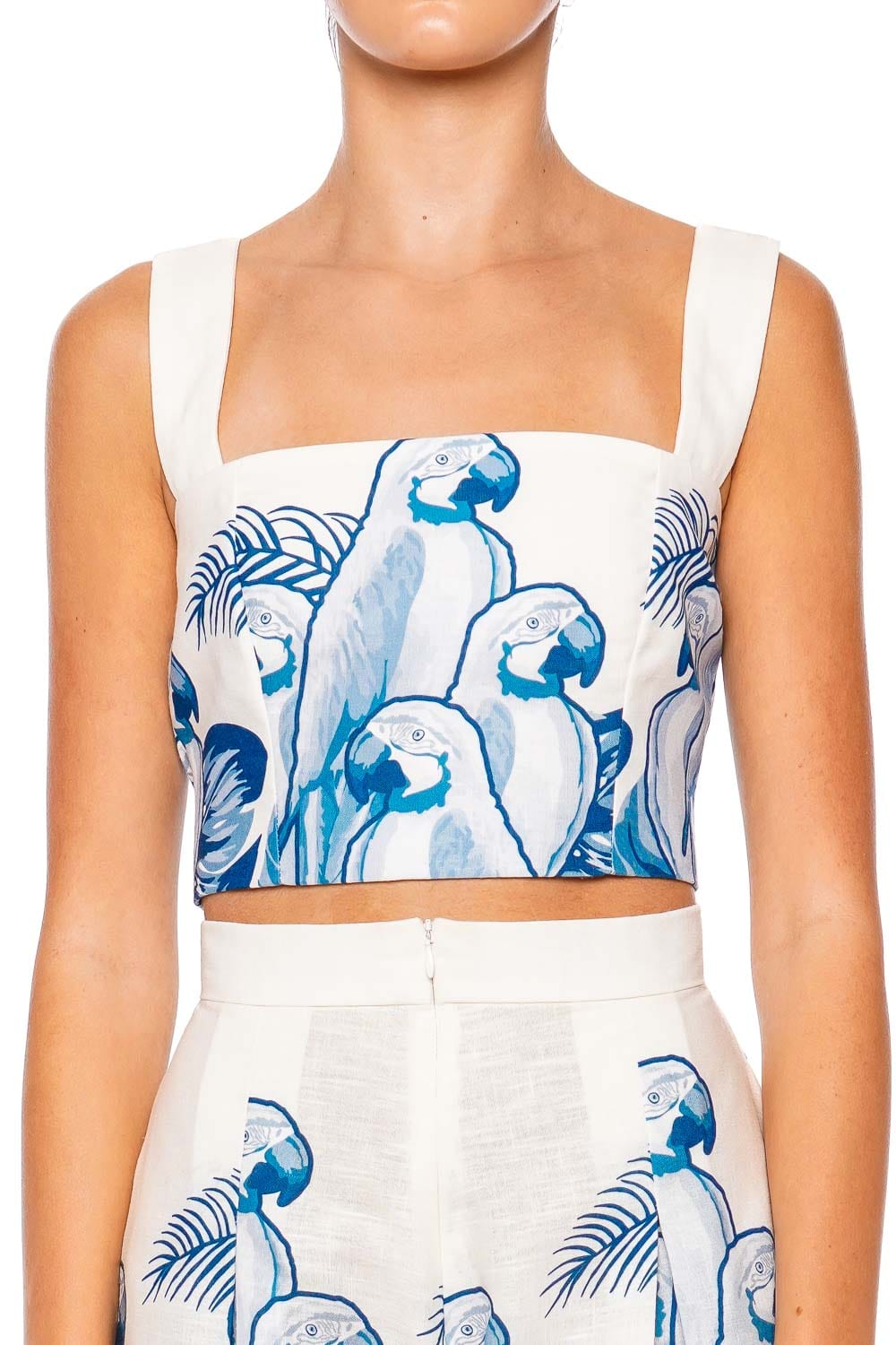 No Pise La Grama Sotavento Blue Macaw Cropped Top