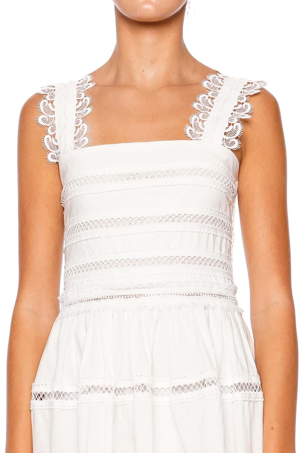 Waimari Kate Eyelet Cotton Scalloped Midi Dress