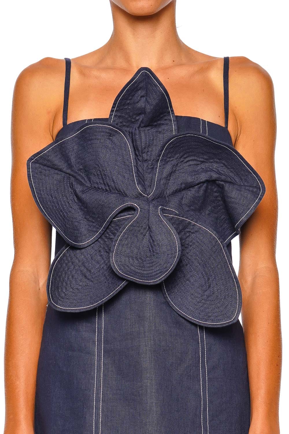 Andres Otalora Donde Nace Floral Applique Mini Dress