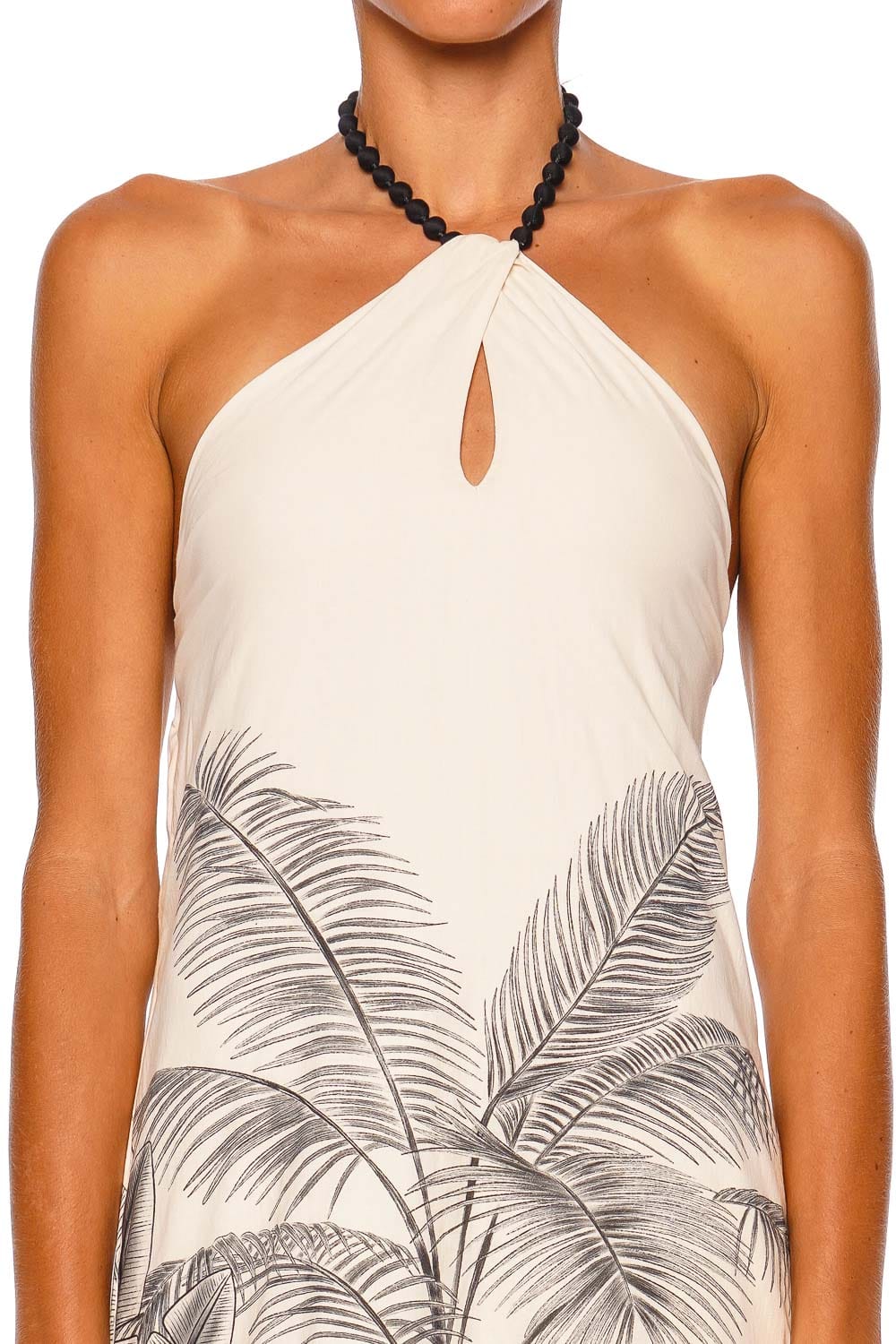 Andres Otalora Kalahari Jungle Embellished Halter Maxi Dress