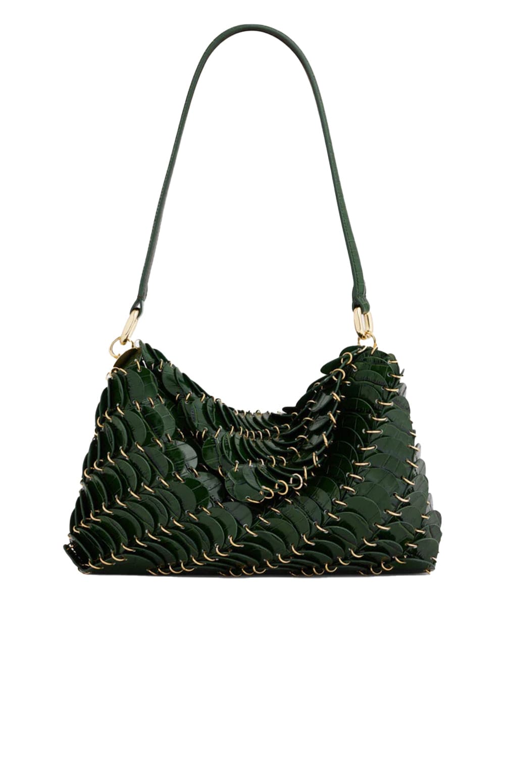 Rabanne Green Leather Disc Shoulder Bag