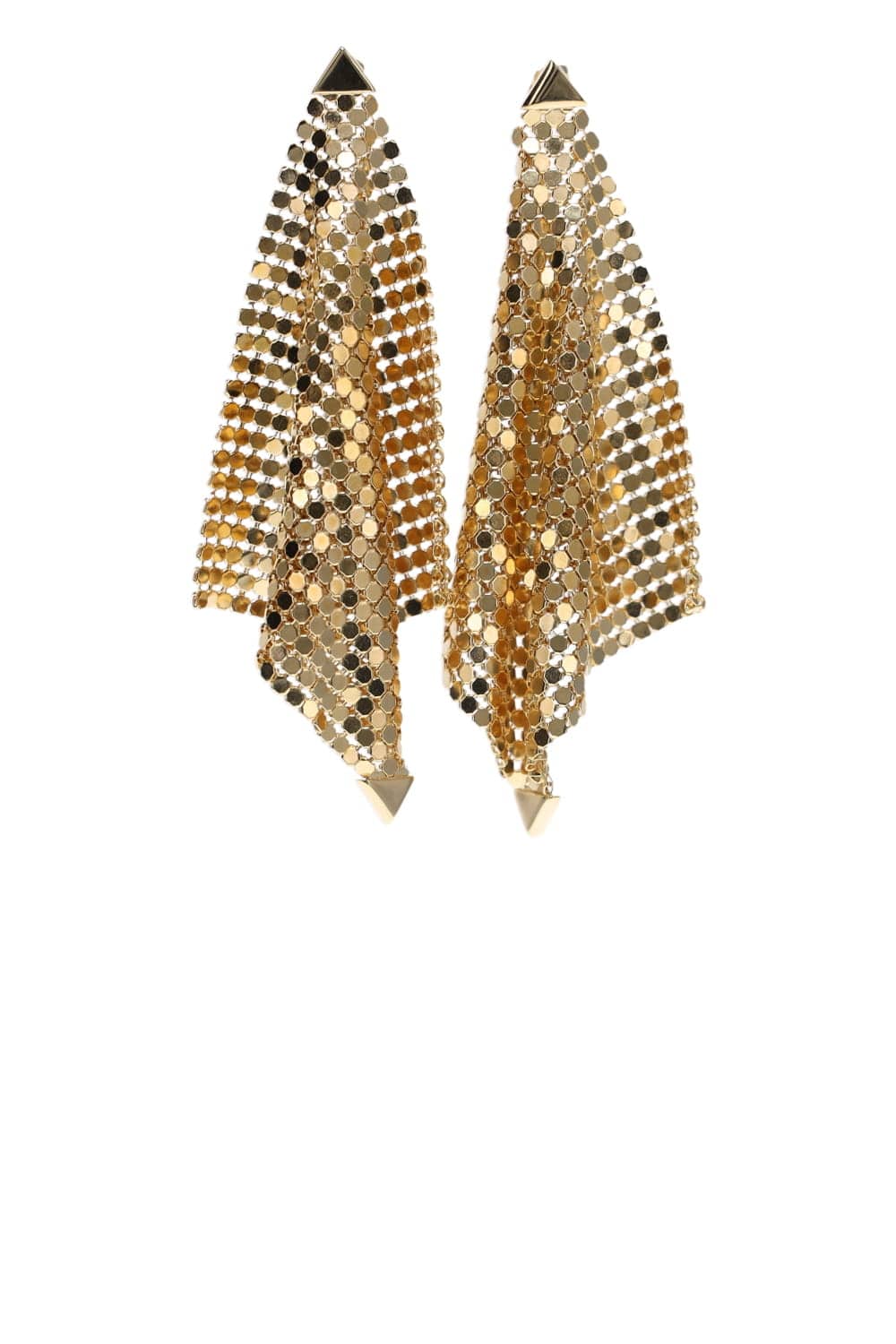 Rabanne Pixel Flow Gold Chainmail Earrings