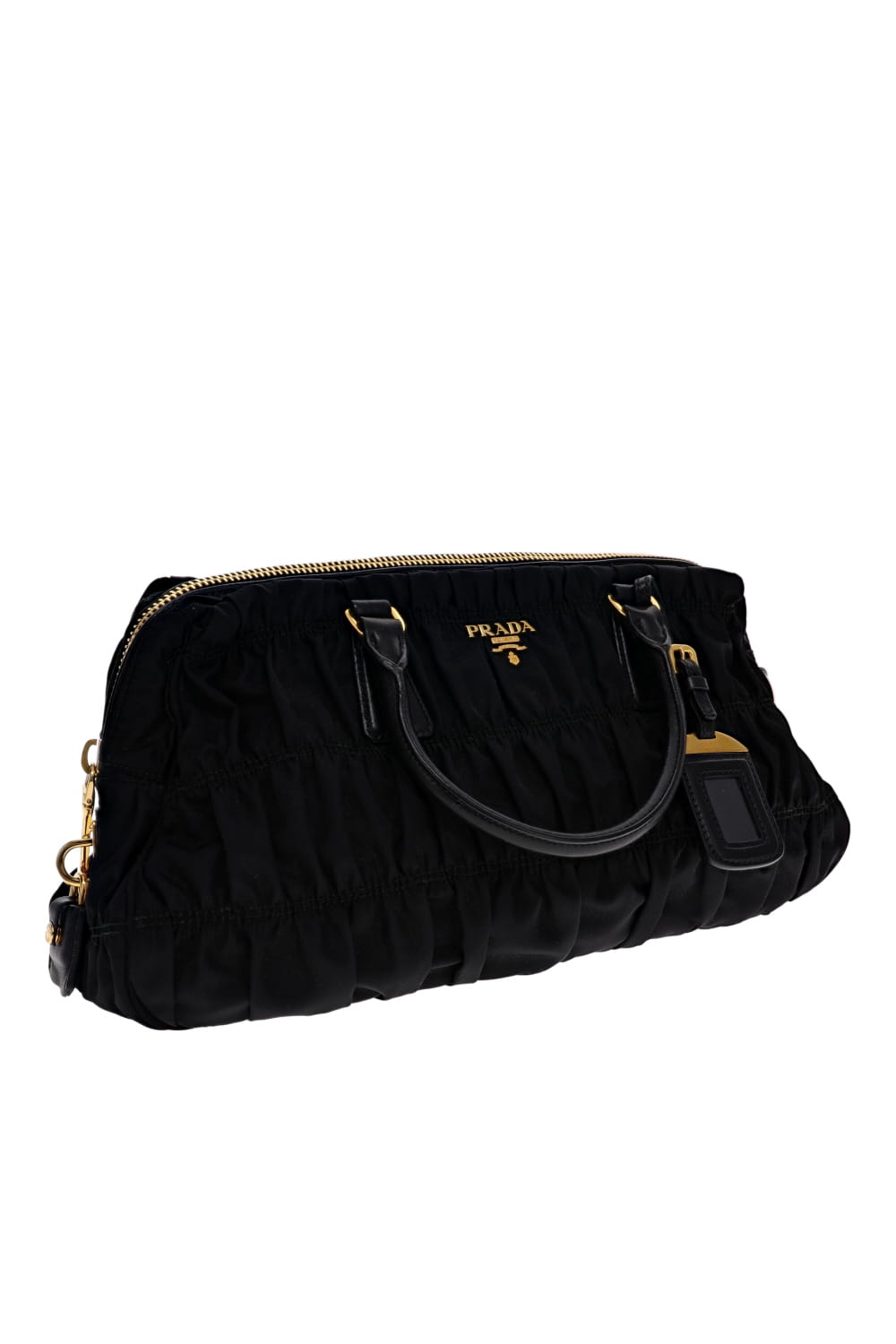 Lola's Closet Prada Tessuto Black Nylon Top Handle Bag