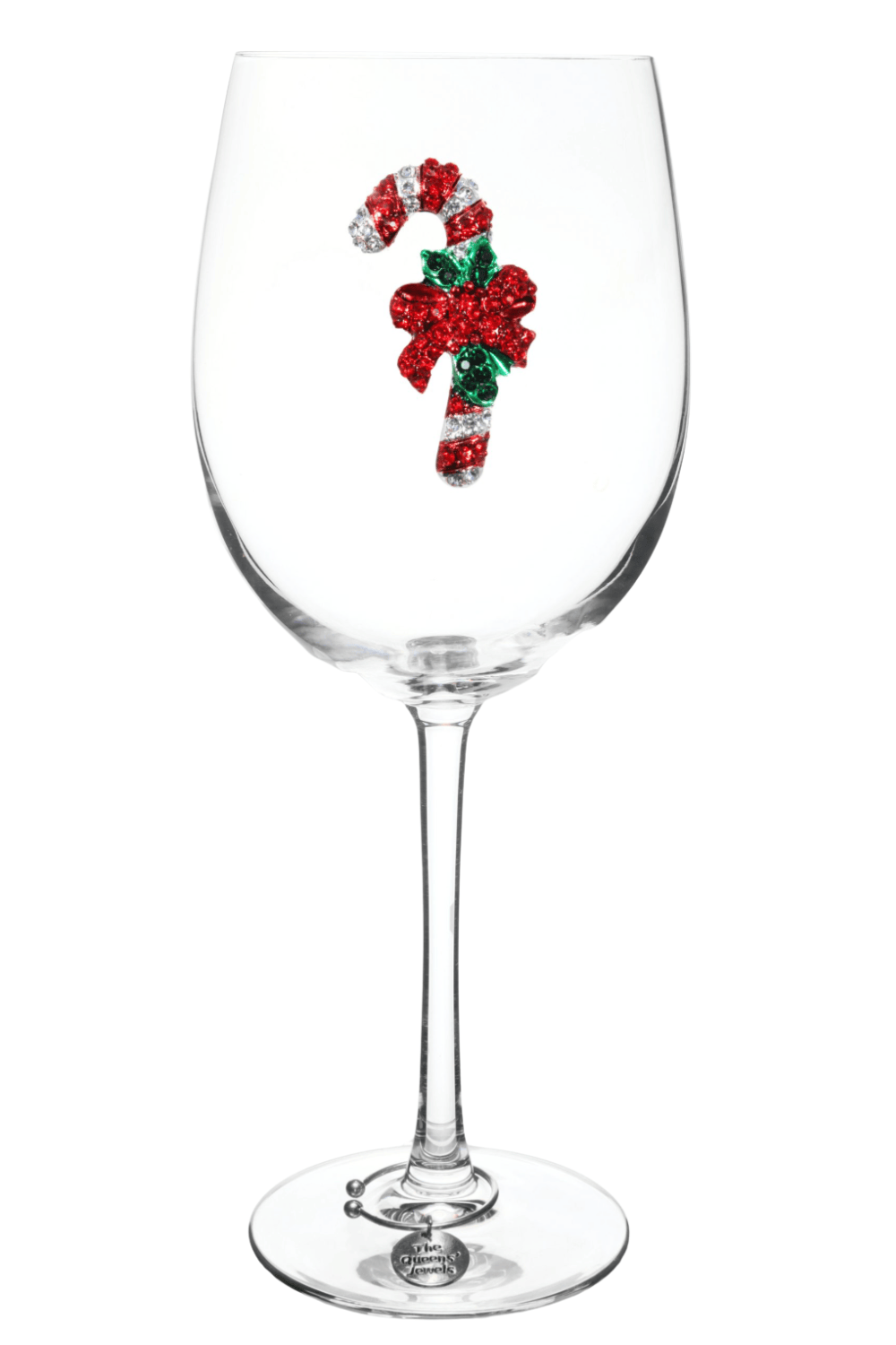 The Queens' Jewels Candy Cane Jeweled Wine Glass