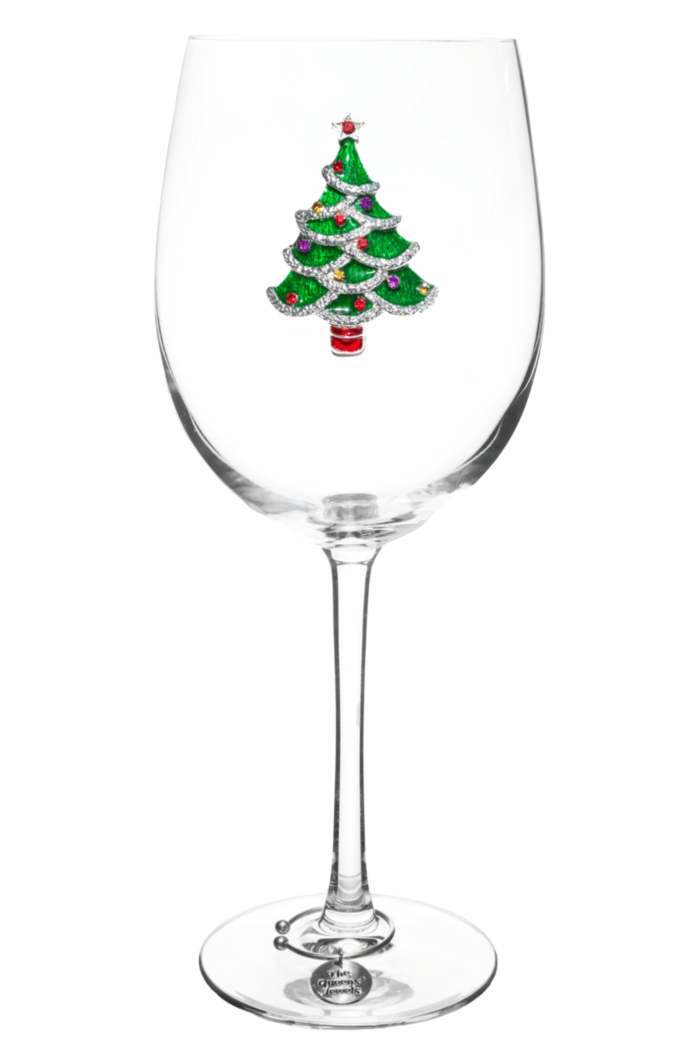 The Queens' Jewels Christmas Tree Jeweled Stemmed Wine Glass
