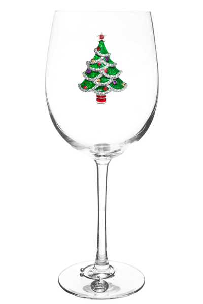 The Queens' Jewels Christmas Tree Jewel Stemmed Wine Glass
