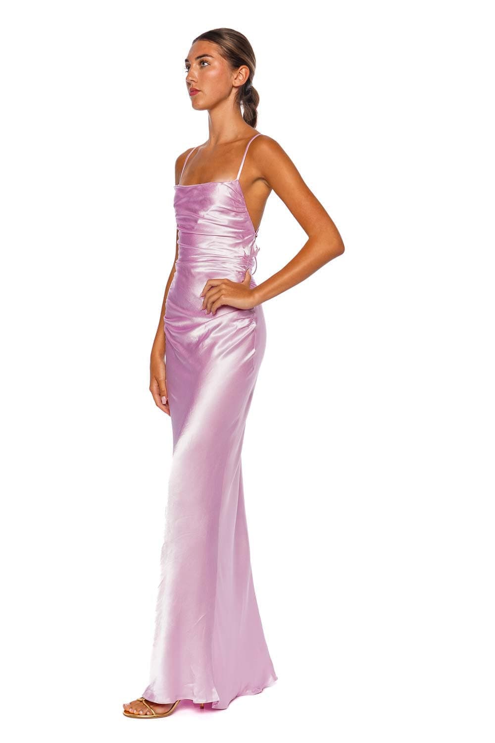 La Lune Peony Lace Back Maxi Dress