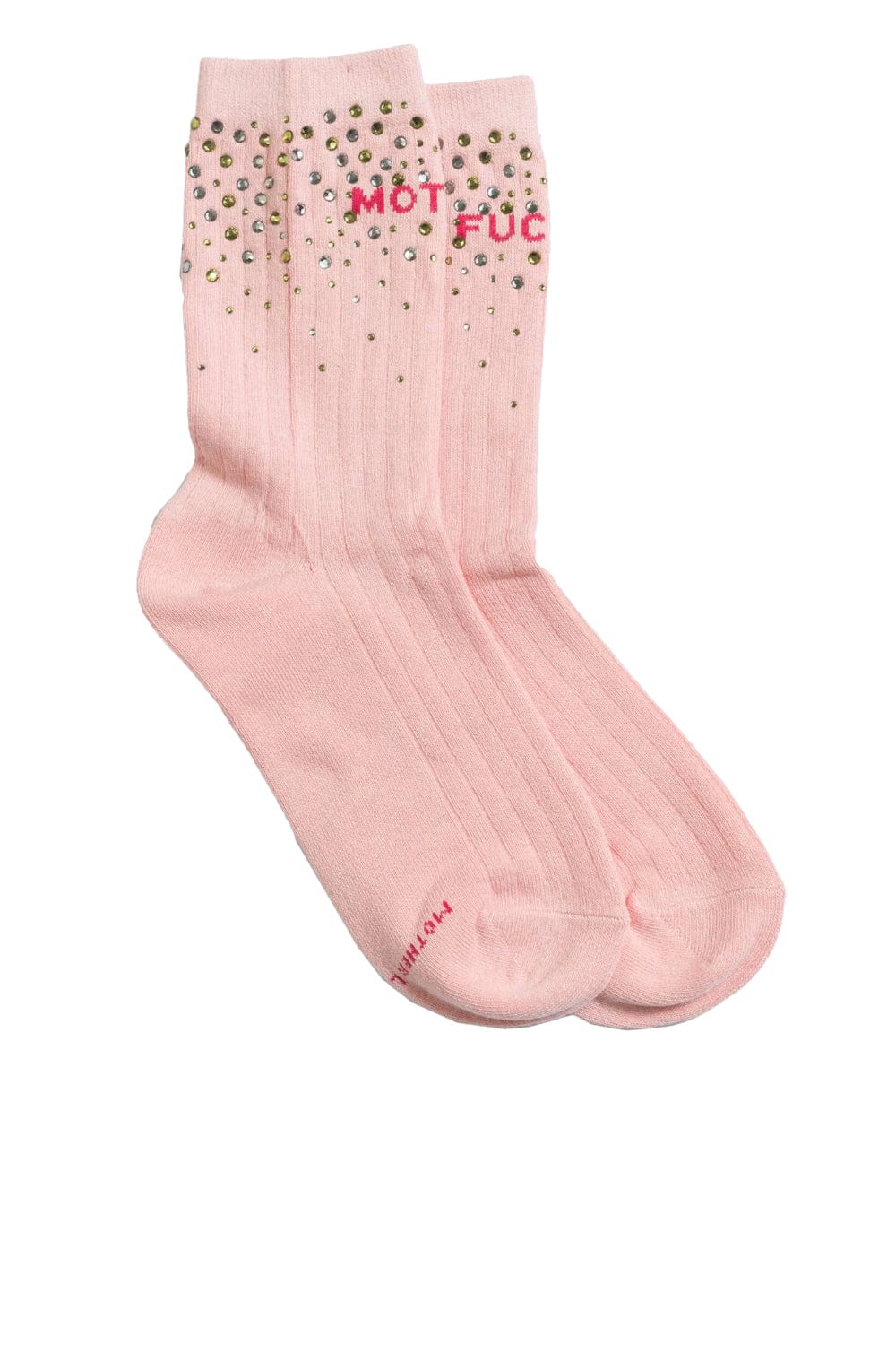 MOTHER Denim The Half Step Pink Crystal Sock