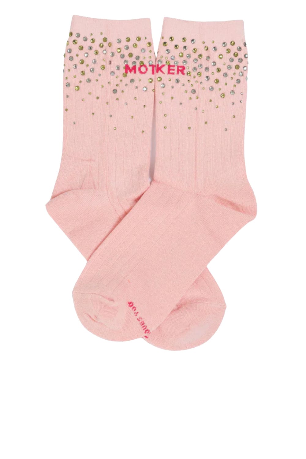 MOTHER Denim The Half Step Pink Crystal Sock