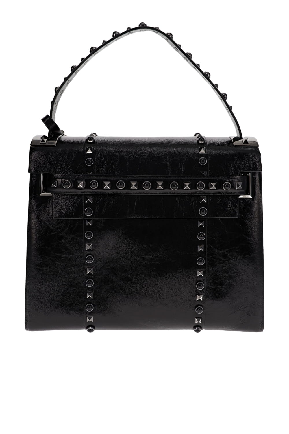 Lola's Closet Valentino Noir Rockstud Leather Handle Bag