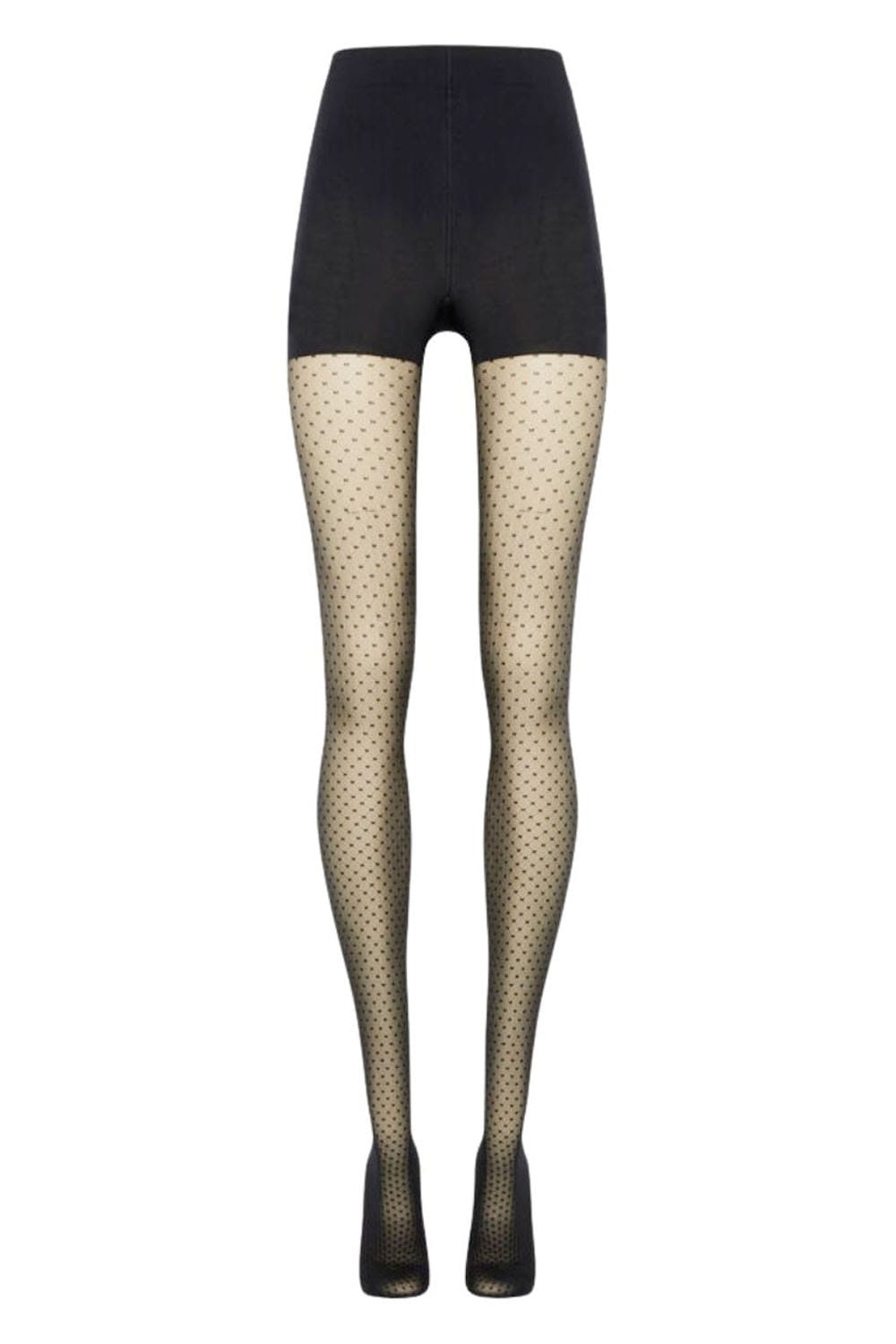 Wolford Black Control Geometric Dot Tights