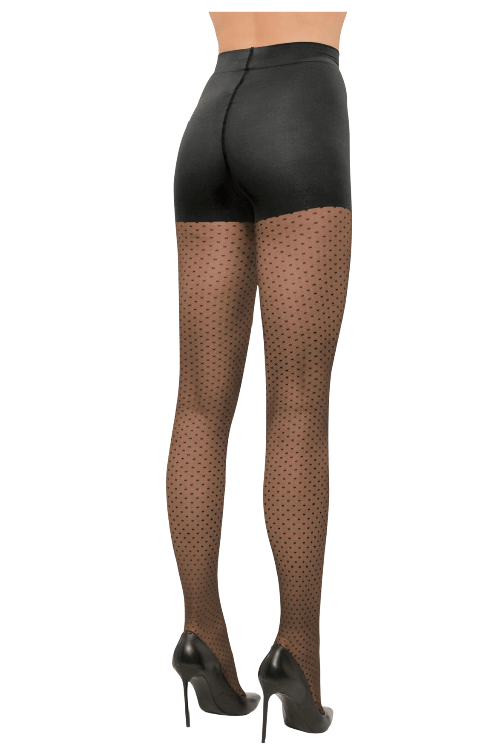 Wolford Black Control Geometric Dot Tights