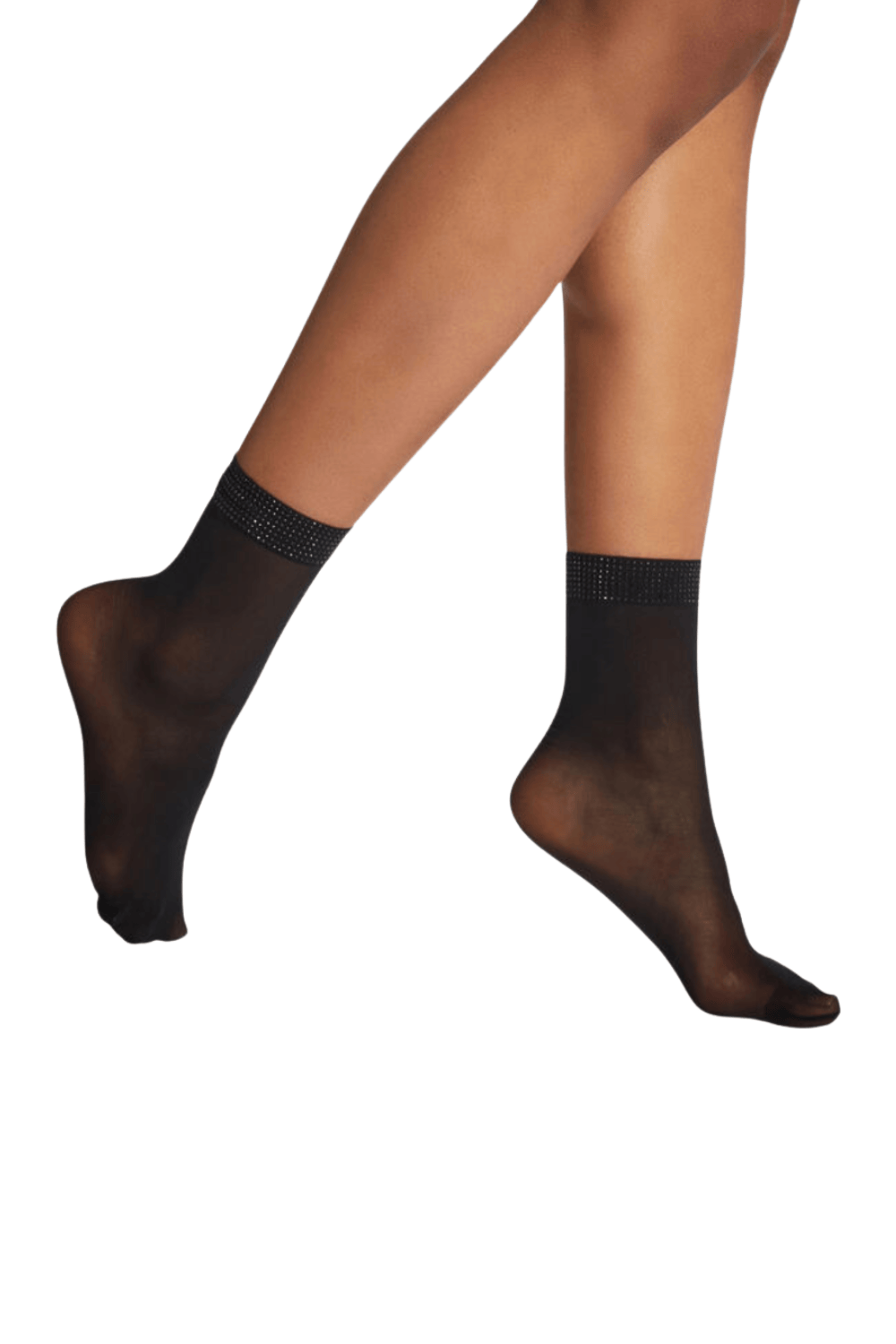 Wolford Liquid Black Shimmer Ankle Socks