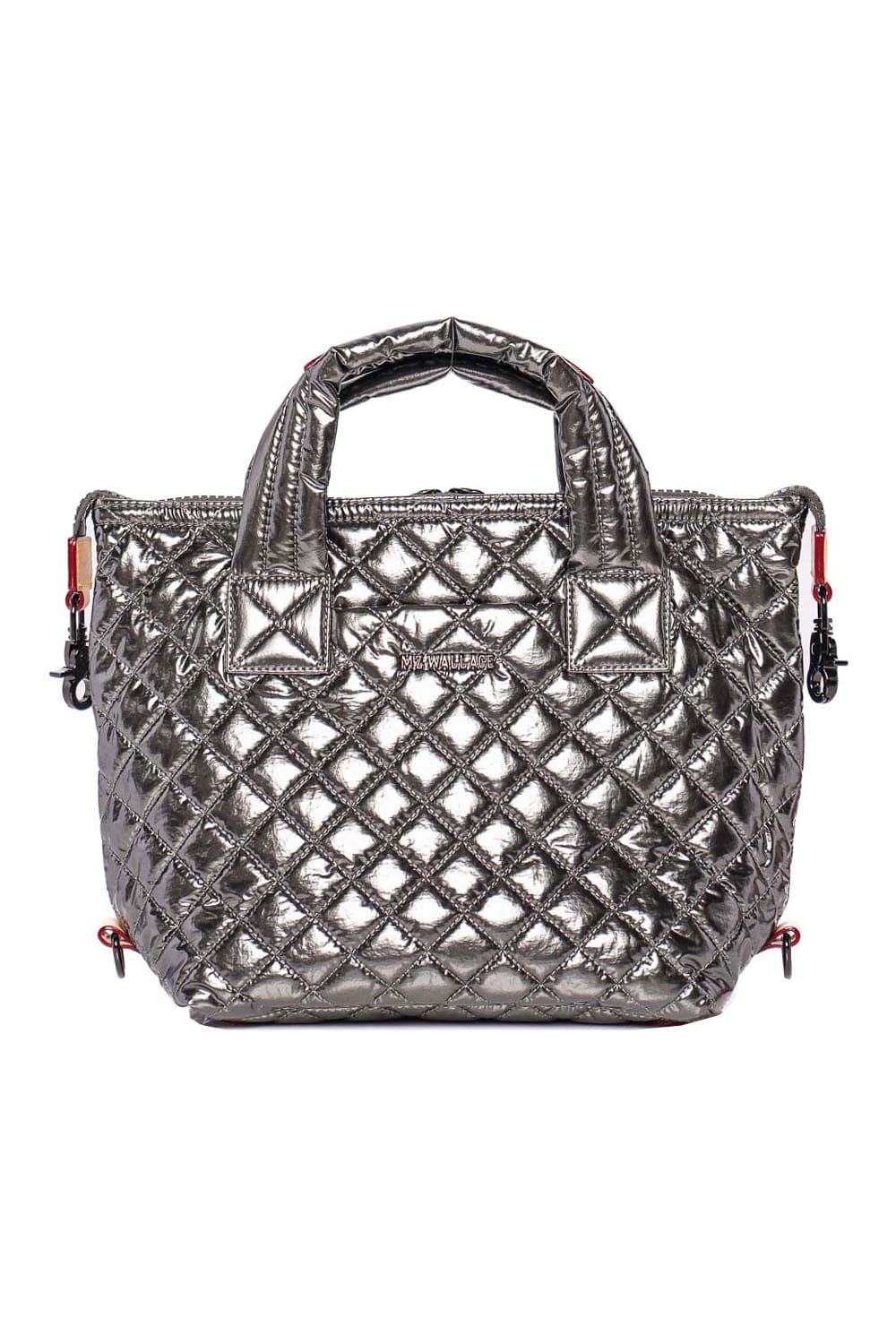 MZ Wallace Small Sutton Deluxe Pewter Metallic Tote