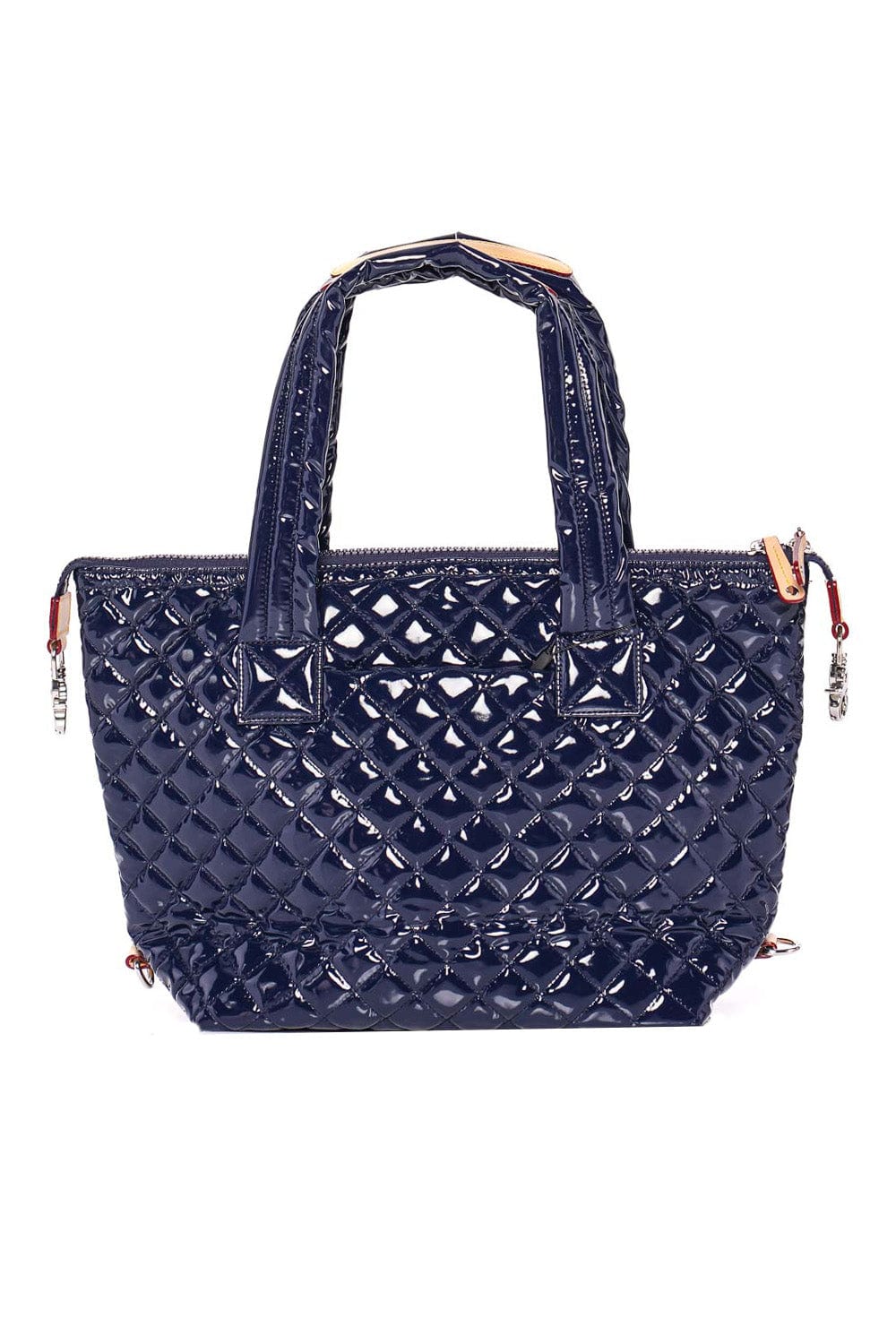 Mz Wallace Patent Leather Tote Medium Sutton Deluxe Navy Lacquer Tote