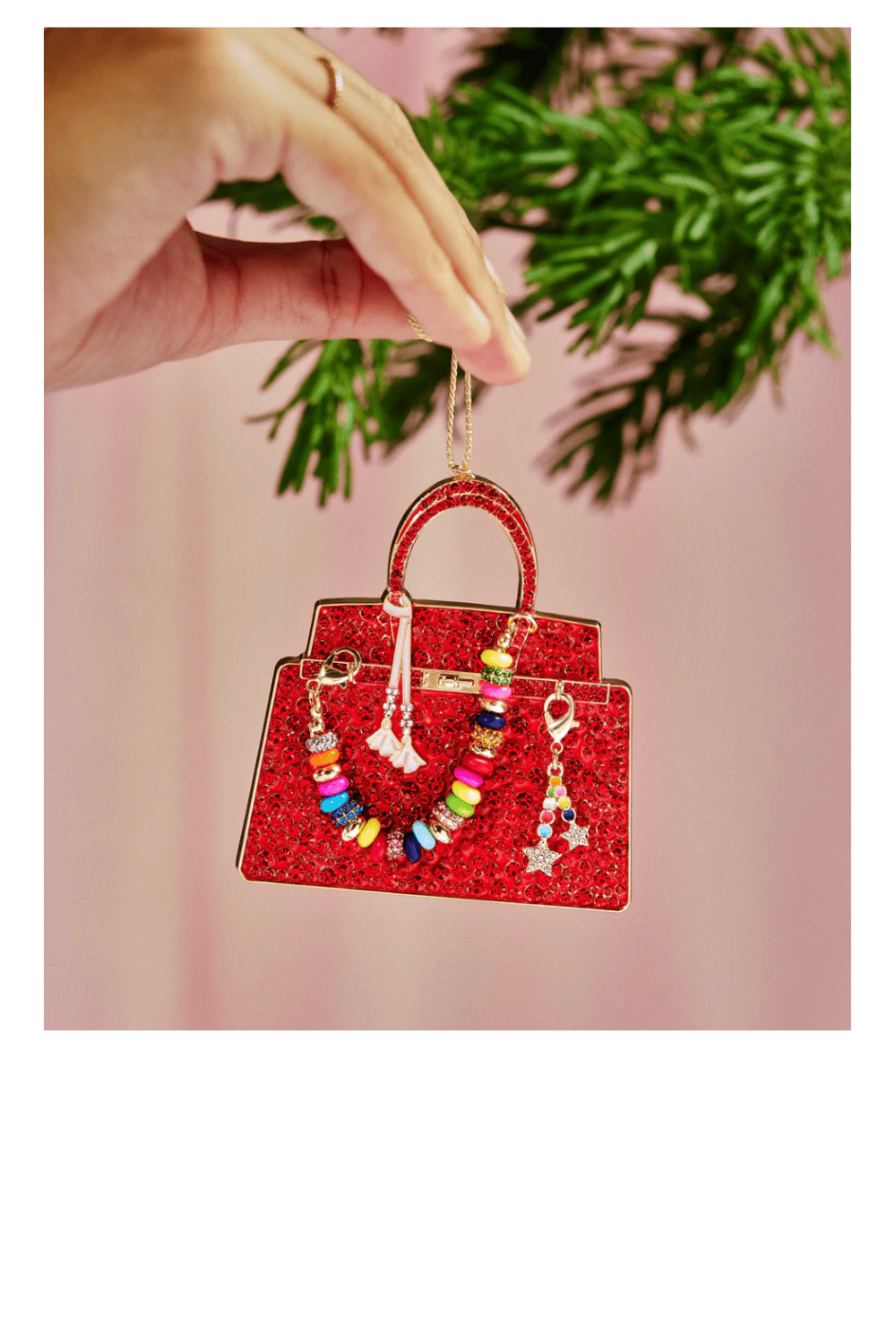 BaubleBar Holiday Bauble Bag Red and Gold Ornament