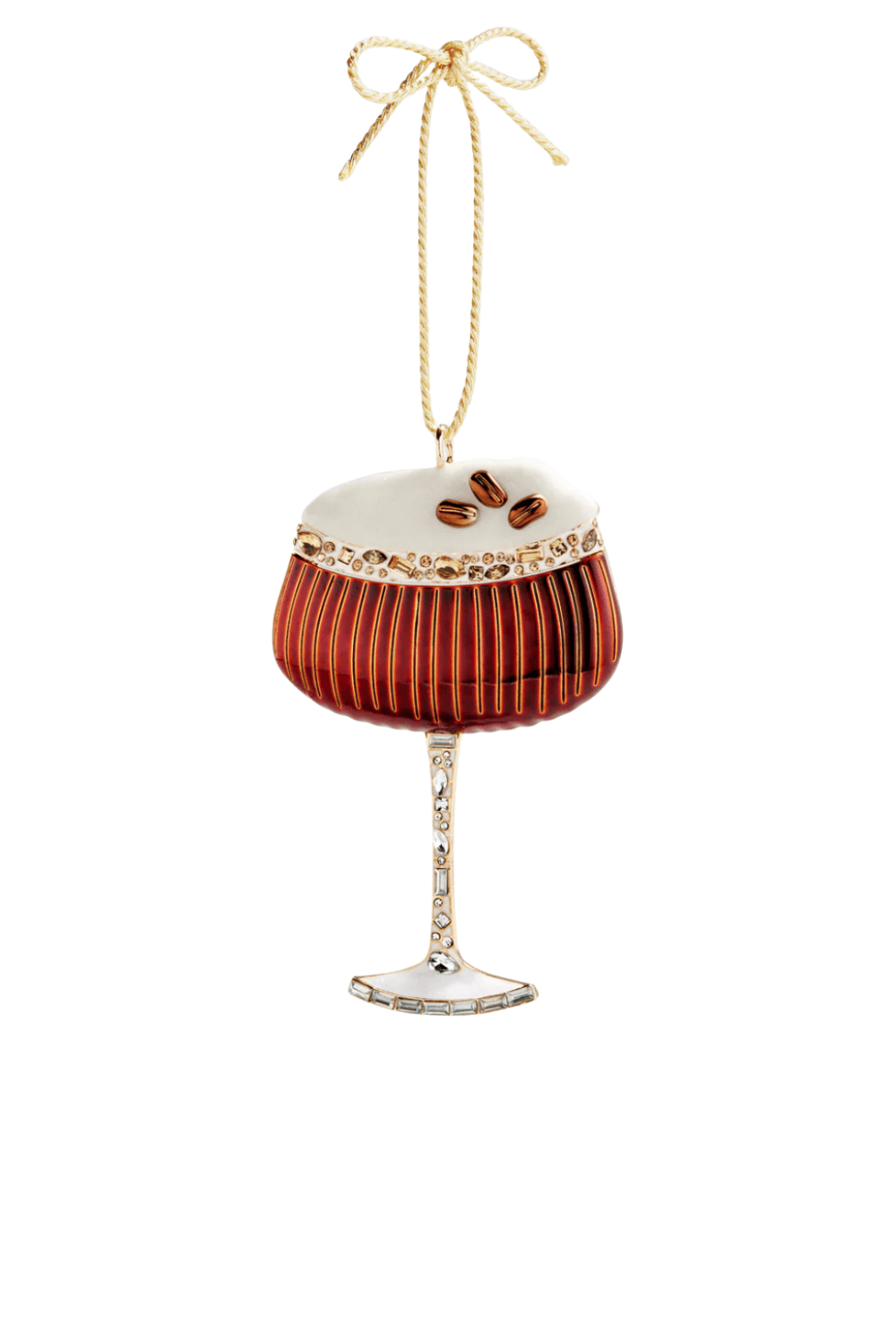 BaubleBar Espresso Your Joy Brown Gold Cocktail Ornament
