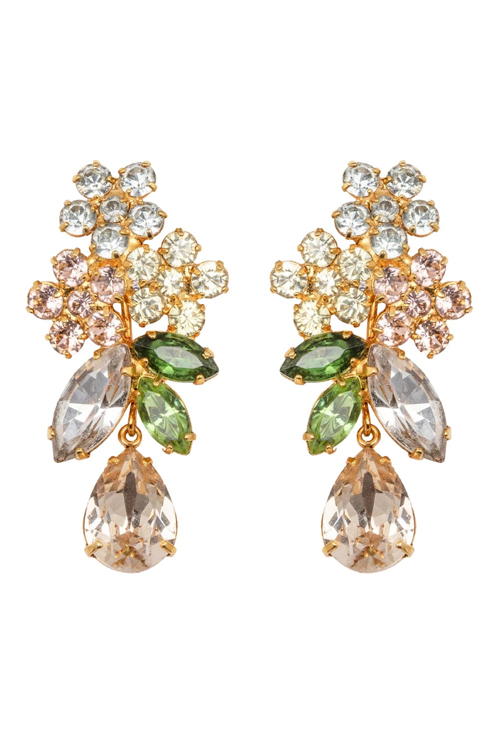 Jennifer Behr Bouquet Multi Crystal Drop Earrings