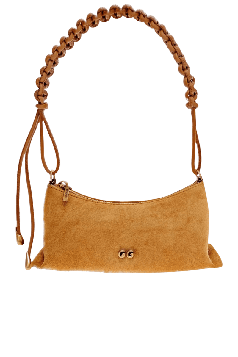 Osa Toasted Caramel Suede Braided Shoulder Bag