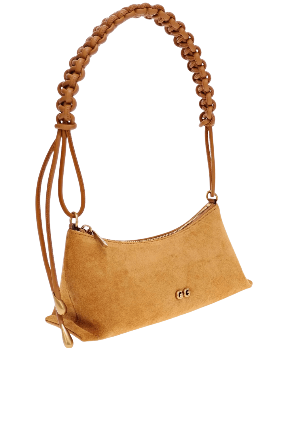 Cult Gaia OSA Toasted Caramel Suede Shoulder Bag