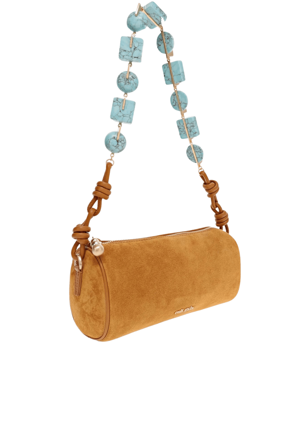 Cult Gaia ZOZINA Toasted Caramel Suede Shoulder Bag