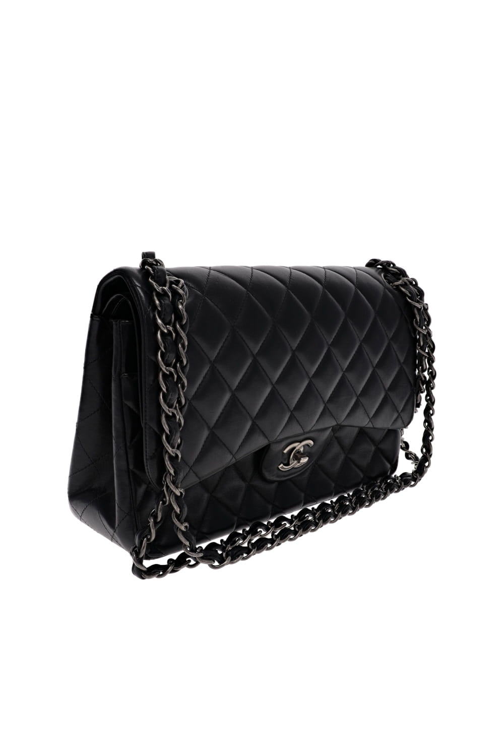 Lola's Closet Chanel Maxi Classic Black Quilted Lambskin Handbag