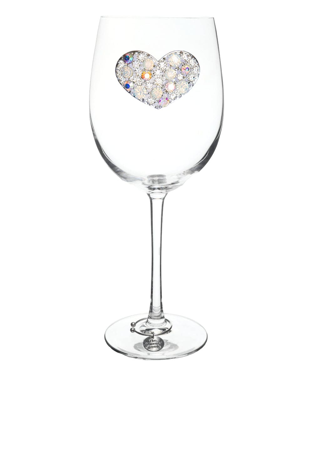 The Queens’ Jewels Clear Heart Jewel Stemmed Wine Glass