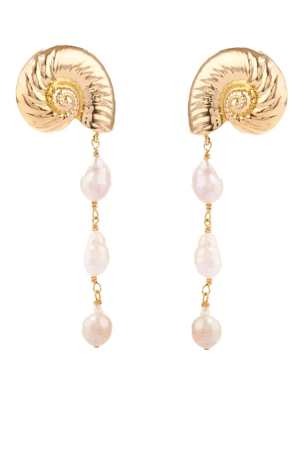 Mignonne Gavigan Concha Gold Shell Drop Earrings