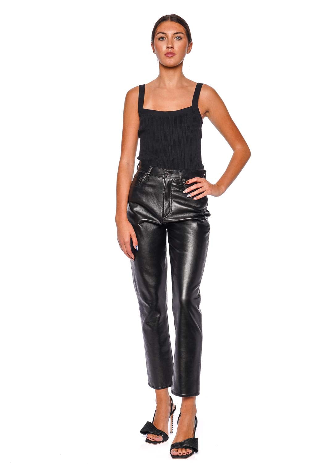 AGOLDE Riley Long Recycled Leather Jean