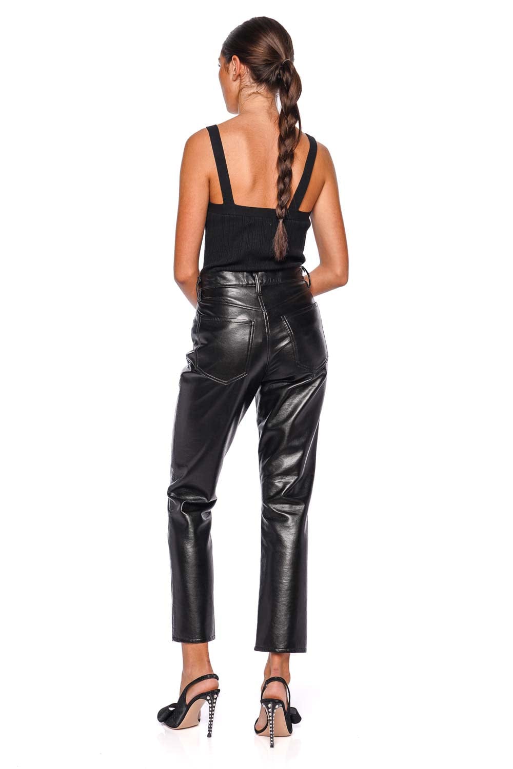 AGOLDE Riley Long Recycled Leather Jean