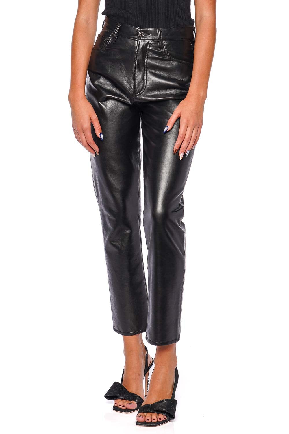 AGOLDE Riley Long Recycled Leather Jean