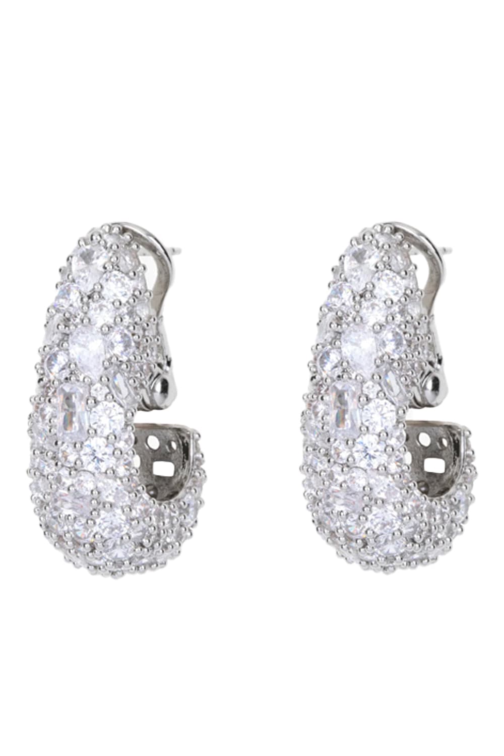 Jennifer Behr Etta Crystal Pavé Hoop Earrings