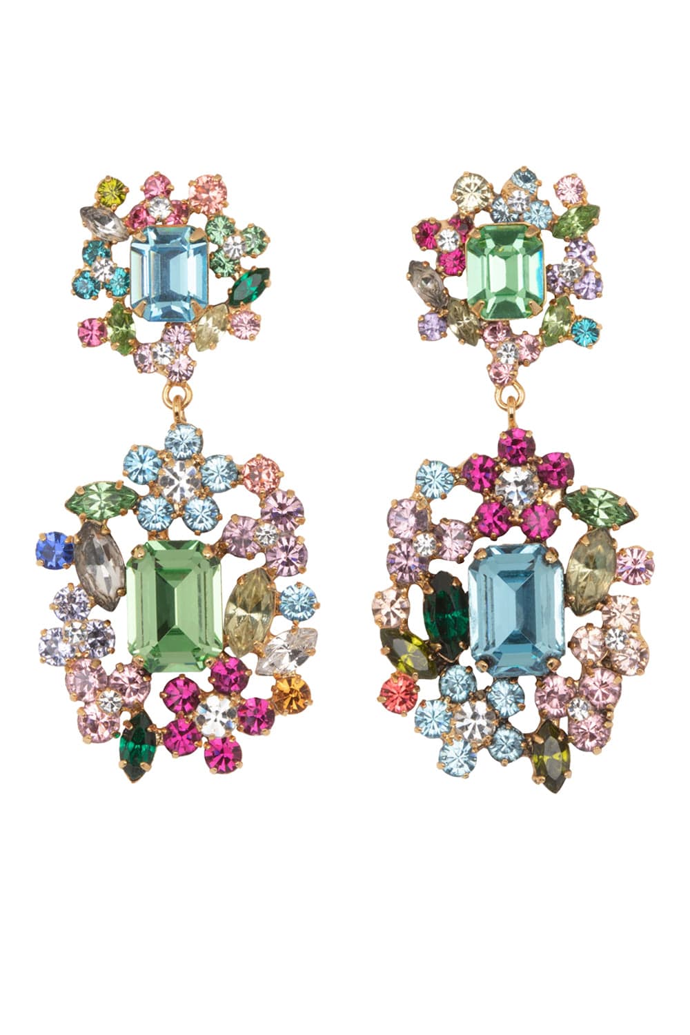 Jennifer Behr Fantine Multi Crystal Drop Earrings