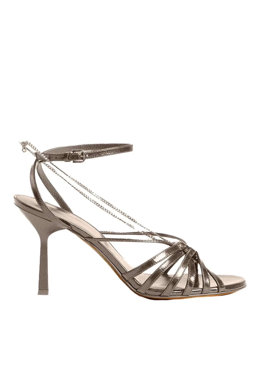 Golden Goose Nico Metallic Chain Leather Sandals
