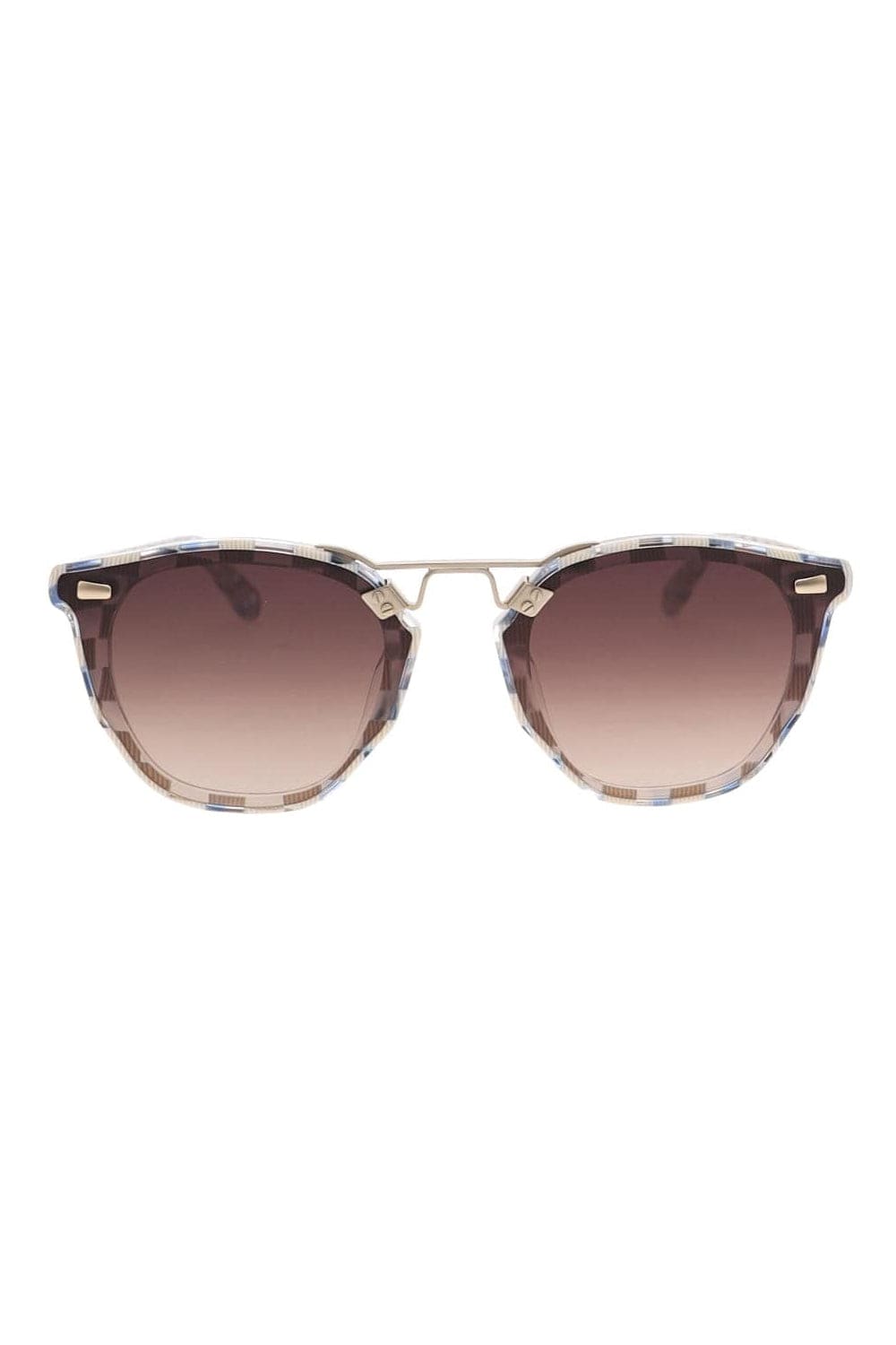 KREWE Beau Nylon Gingham Crystal Sunglasses