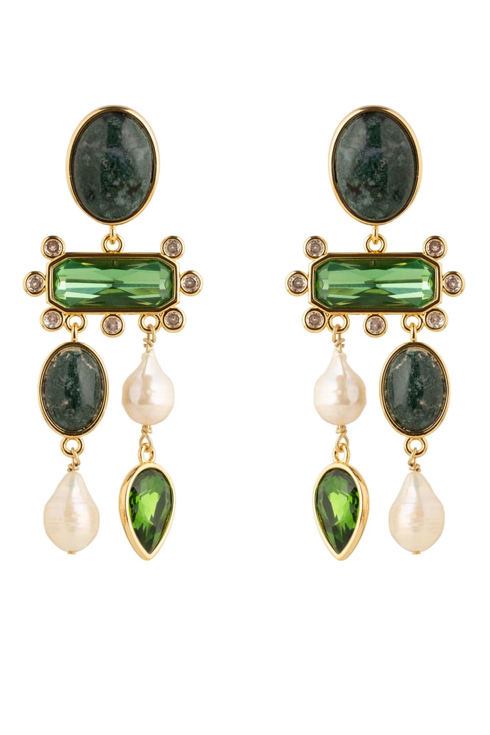 Mignonne Gavigan Luxe Greenwich Green Drop Earrings