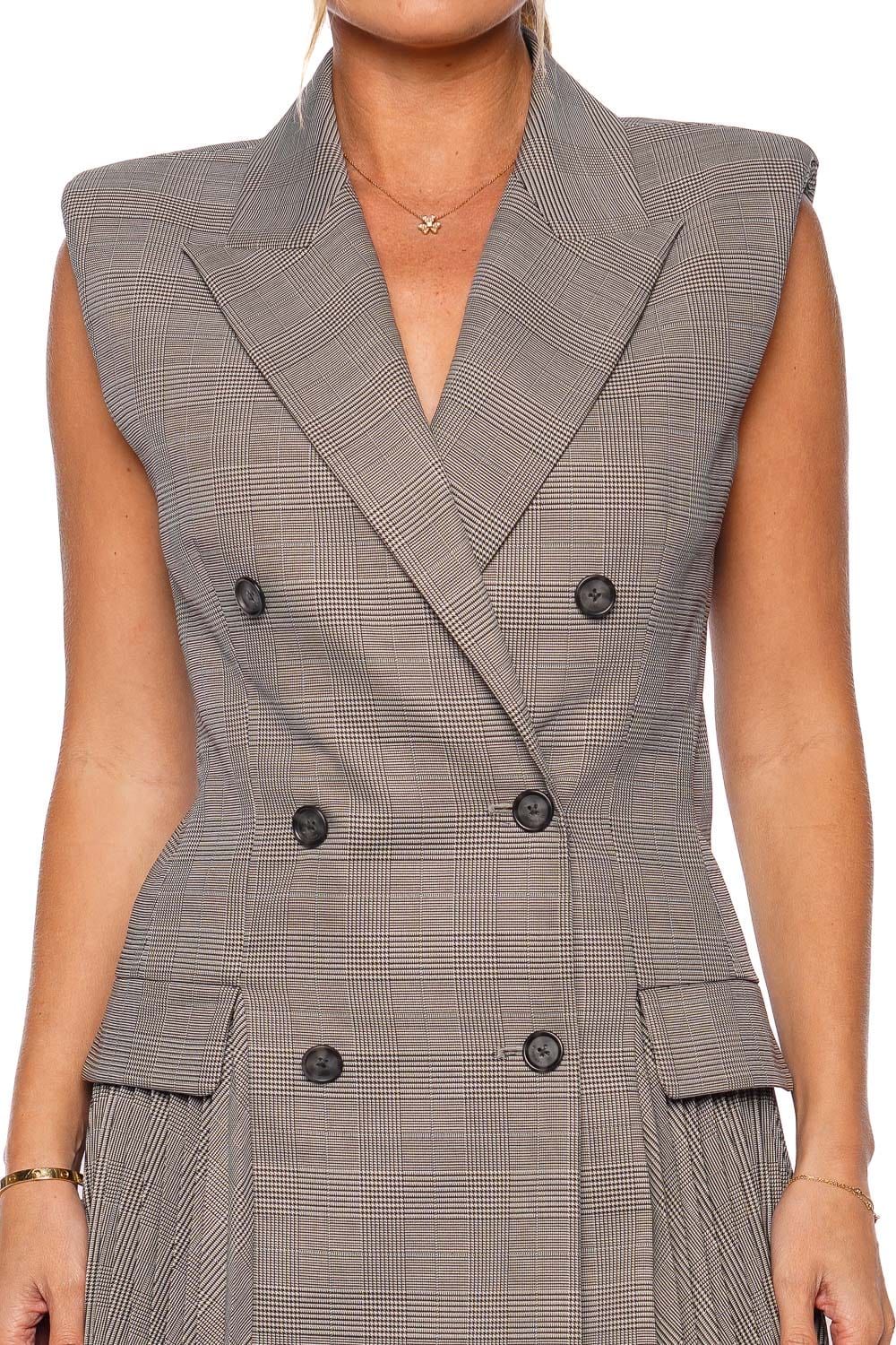 SIMKHAI Tanaka Houndstooth Mini Blazer Dress