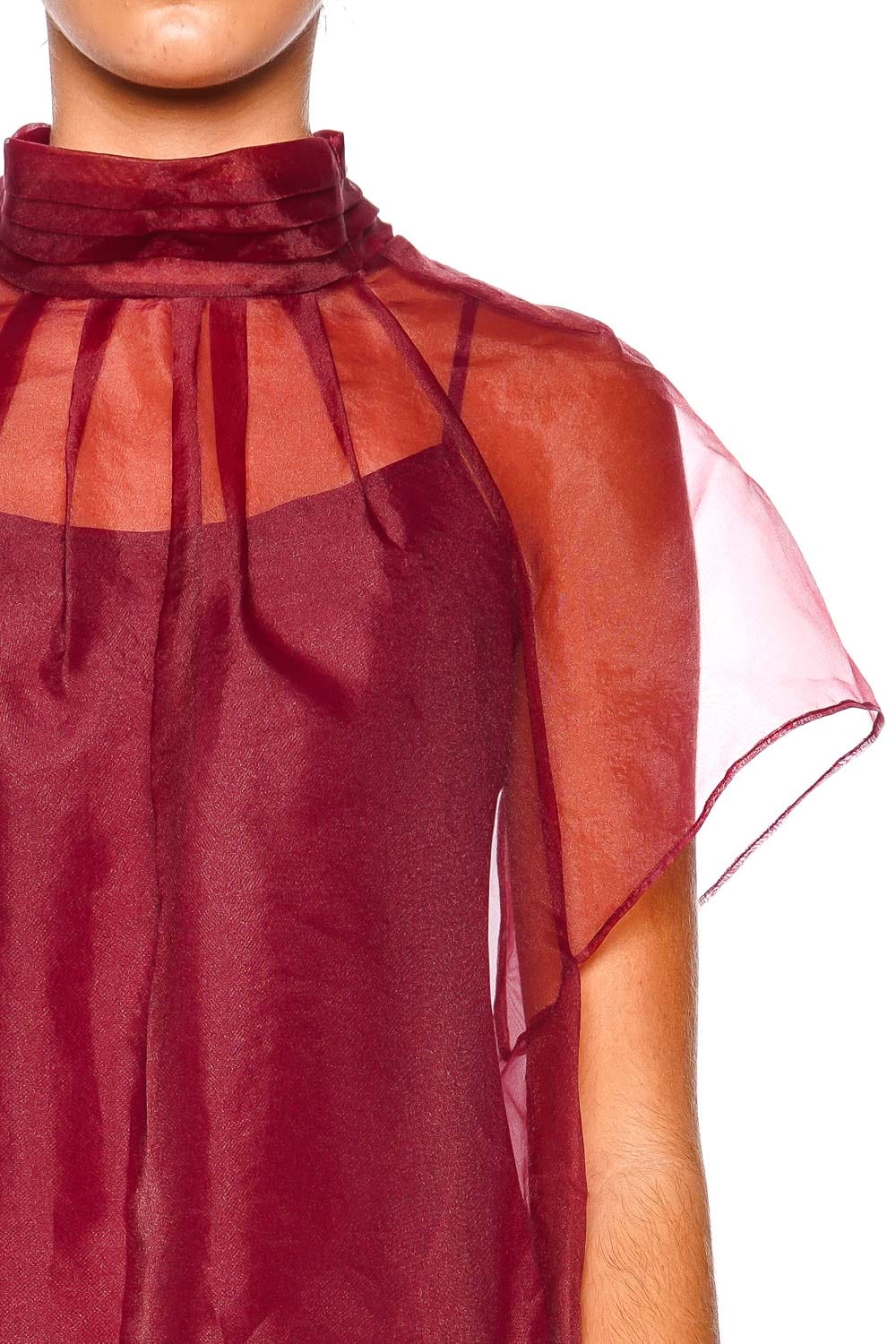 SIMKHAI Beaux Oxblood Tiered Mini Dress