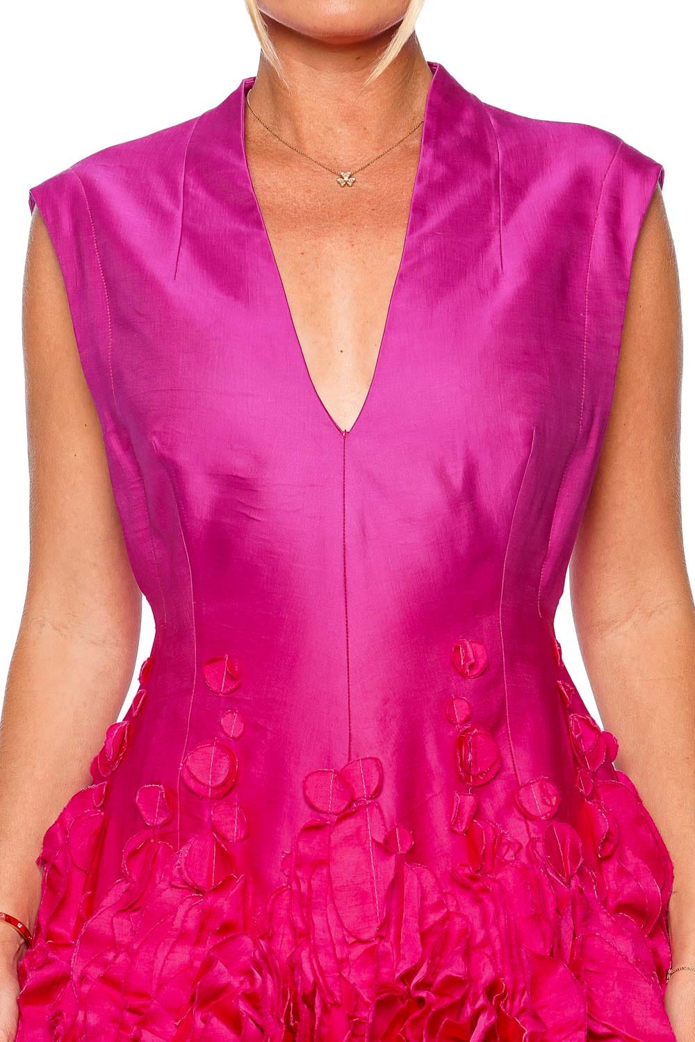 Acler Surrey Raspberry Ombre Ruffled Mini Dress