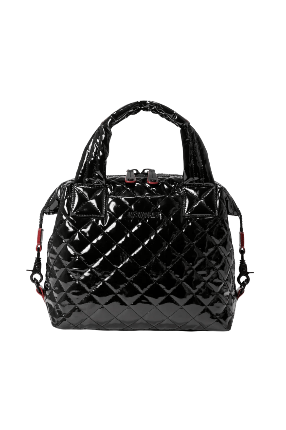 MZ Wallace Small Sutton Deluxe Black Lacquer Shoulder Bag