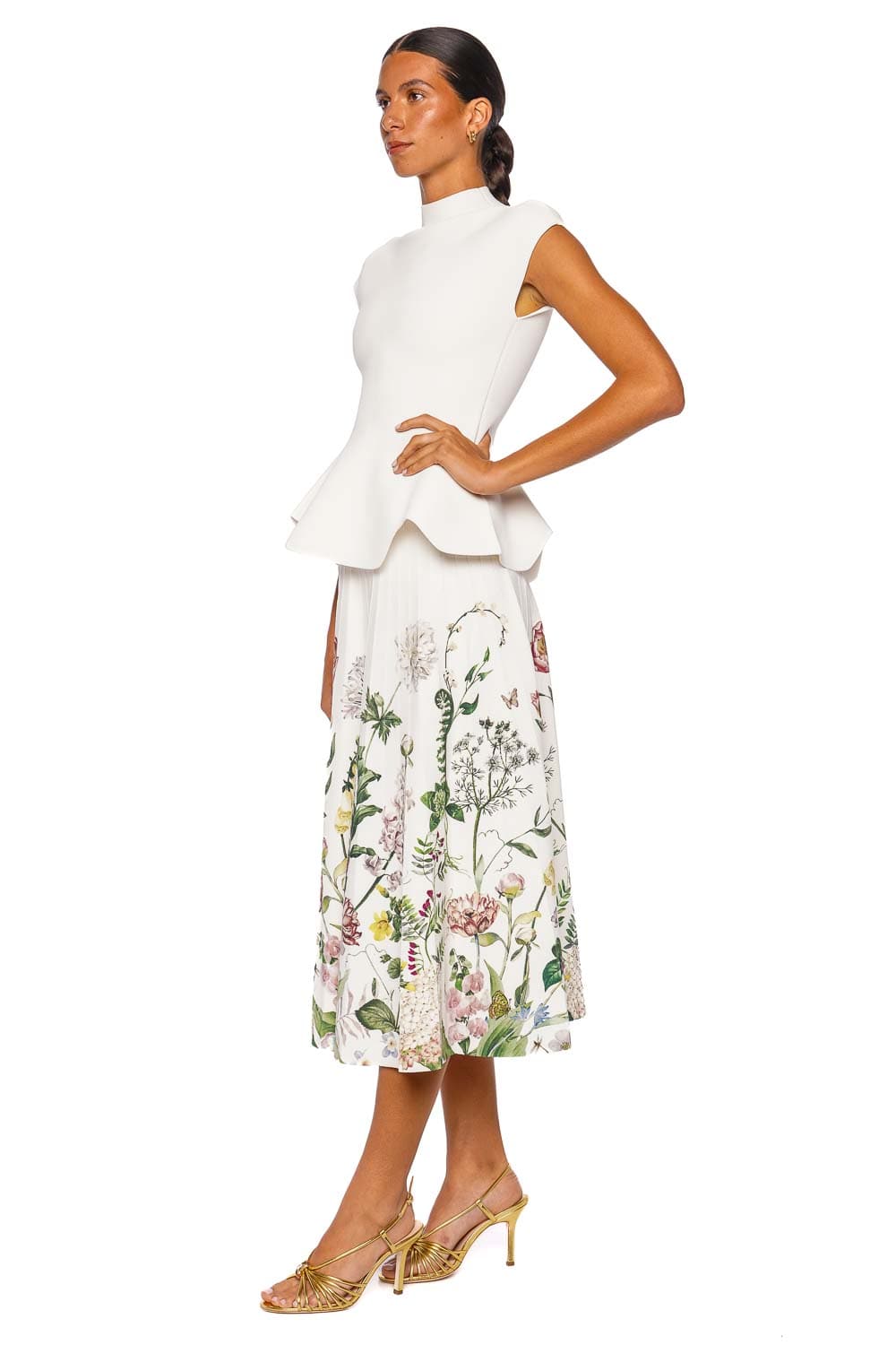 Cara Cara Joanie White Peplum Knit Top