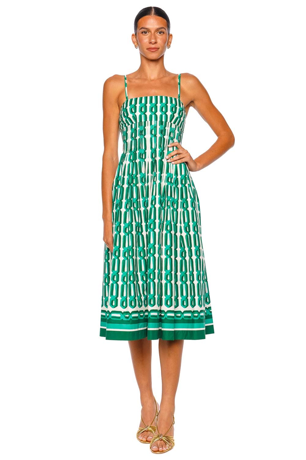 Cara Cara Sea Island Martin Geo Poplin Midi Dress