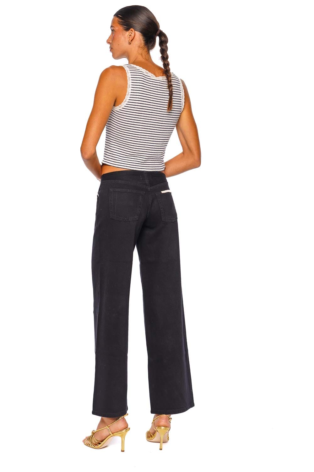 LoveShackFancy Elenabell Ocean Cavern Stripe Sleeveless Cropped Tank