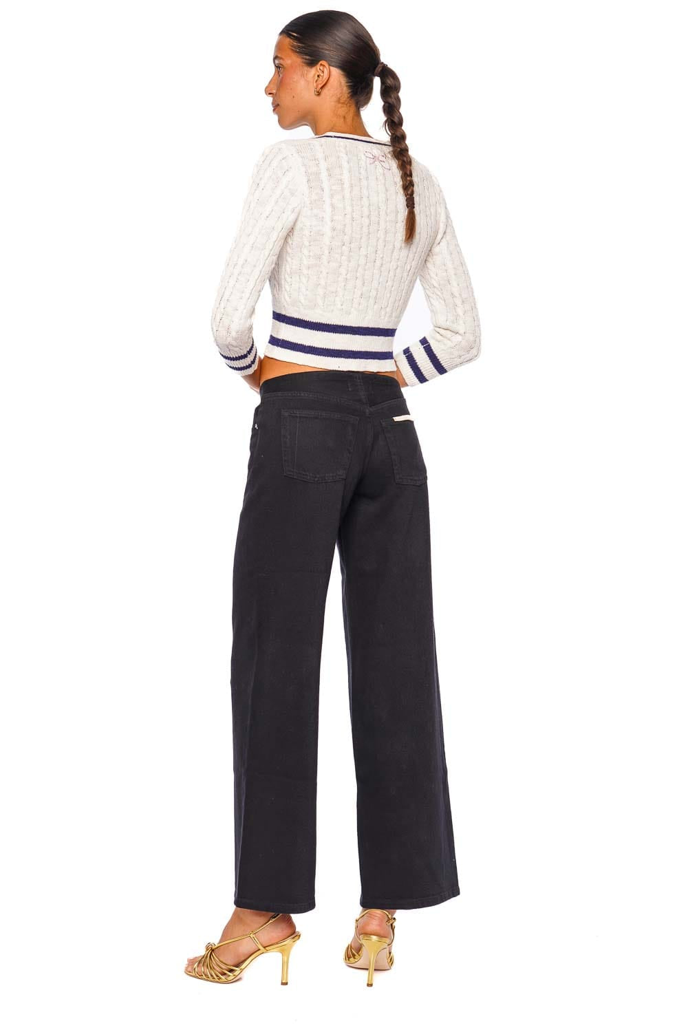 LoveShackFancy Evabella Seaspray Ivory Long Sleeve Cropped Cardigan