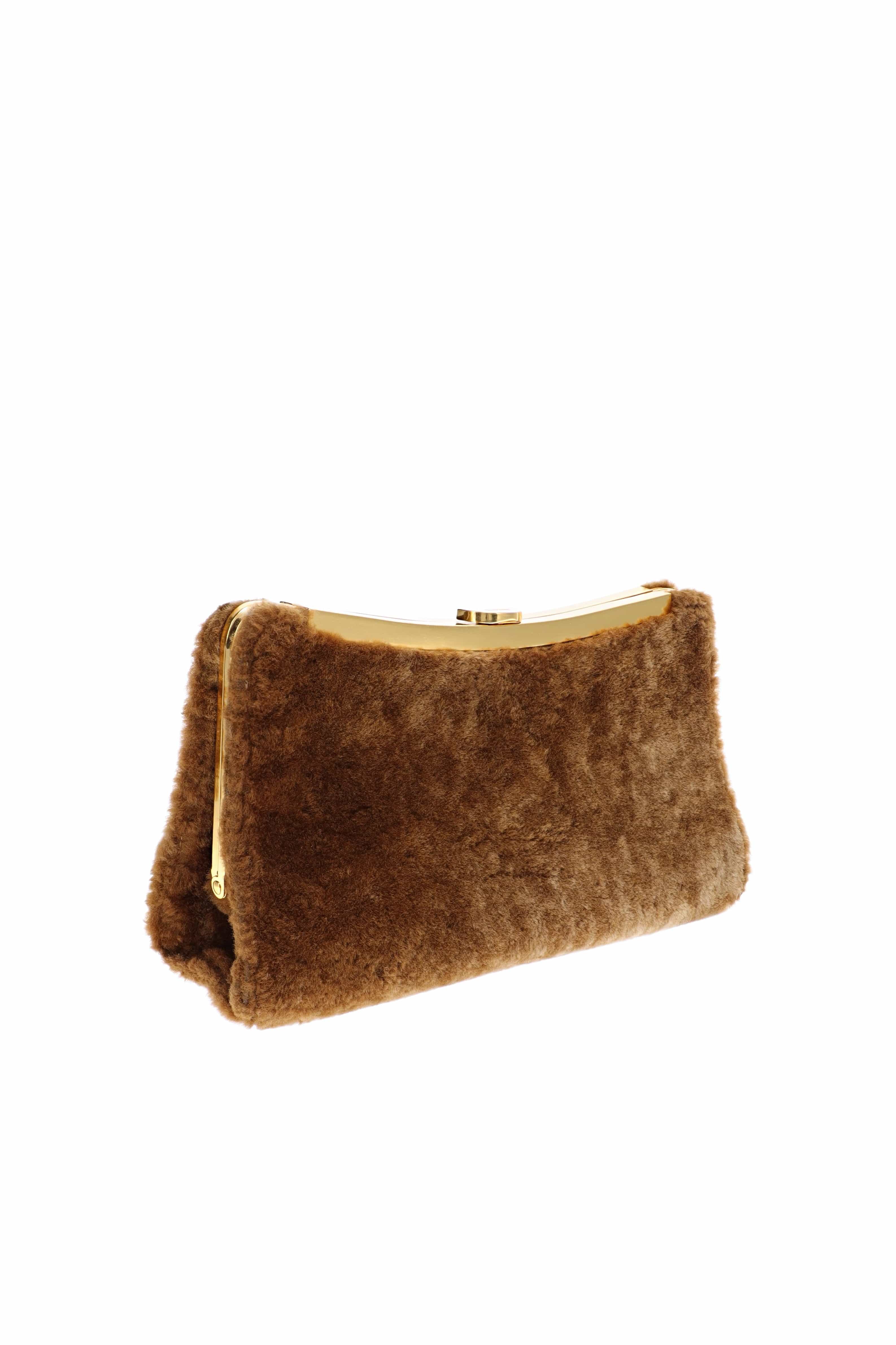 SIMKHAI Solange Caramel Faux Fur Shoulder Bag