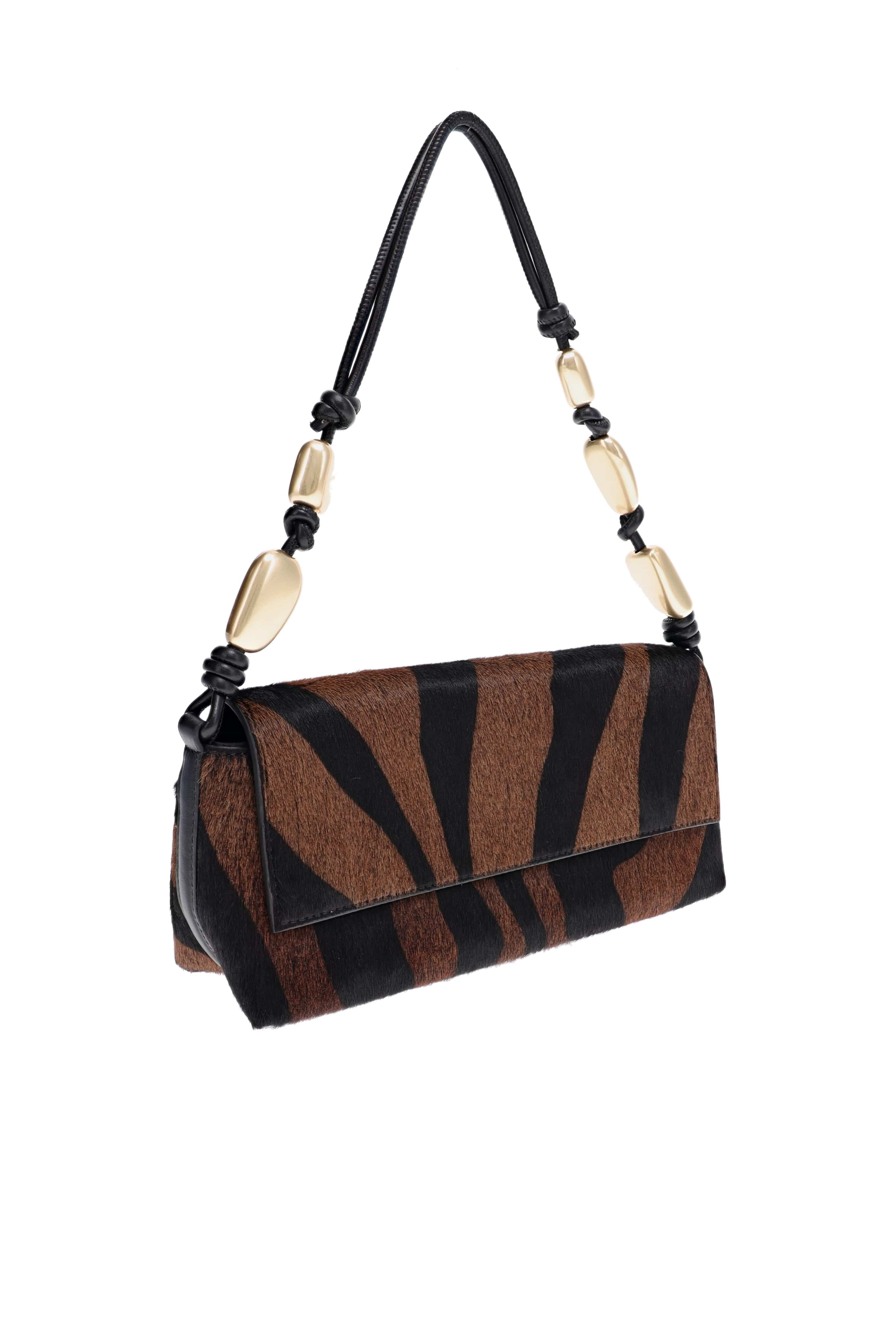 SIMKHAI Piedra Cacao Multi Gold Beaded Shoulder Bag
