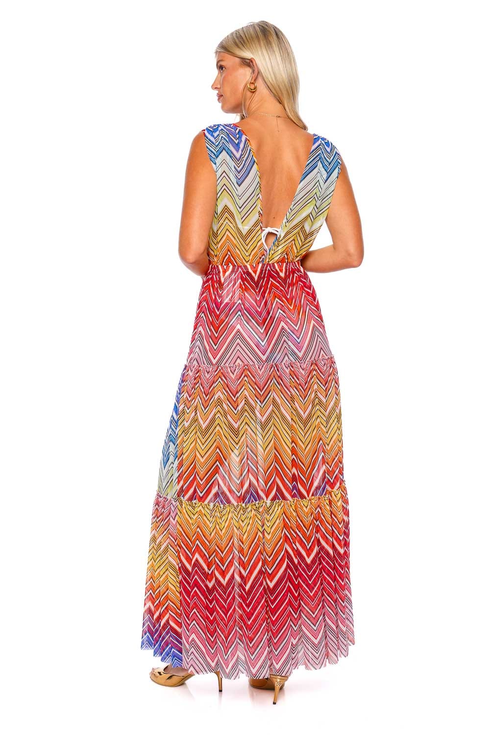 Missoni Mare V Neck Tiered Cover Up Maxi Dress