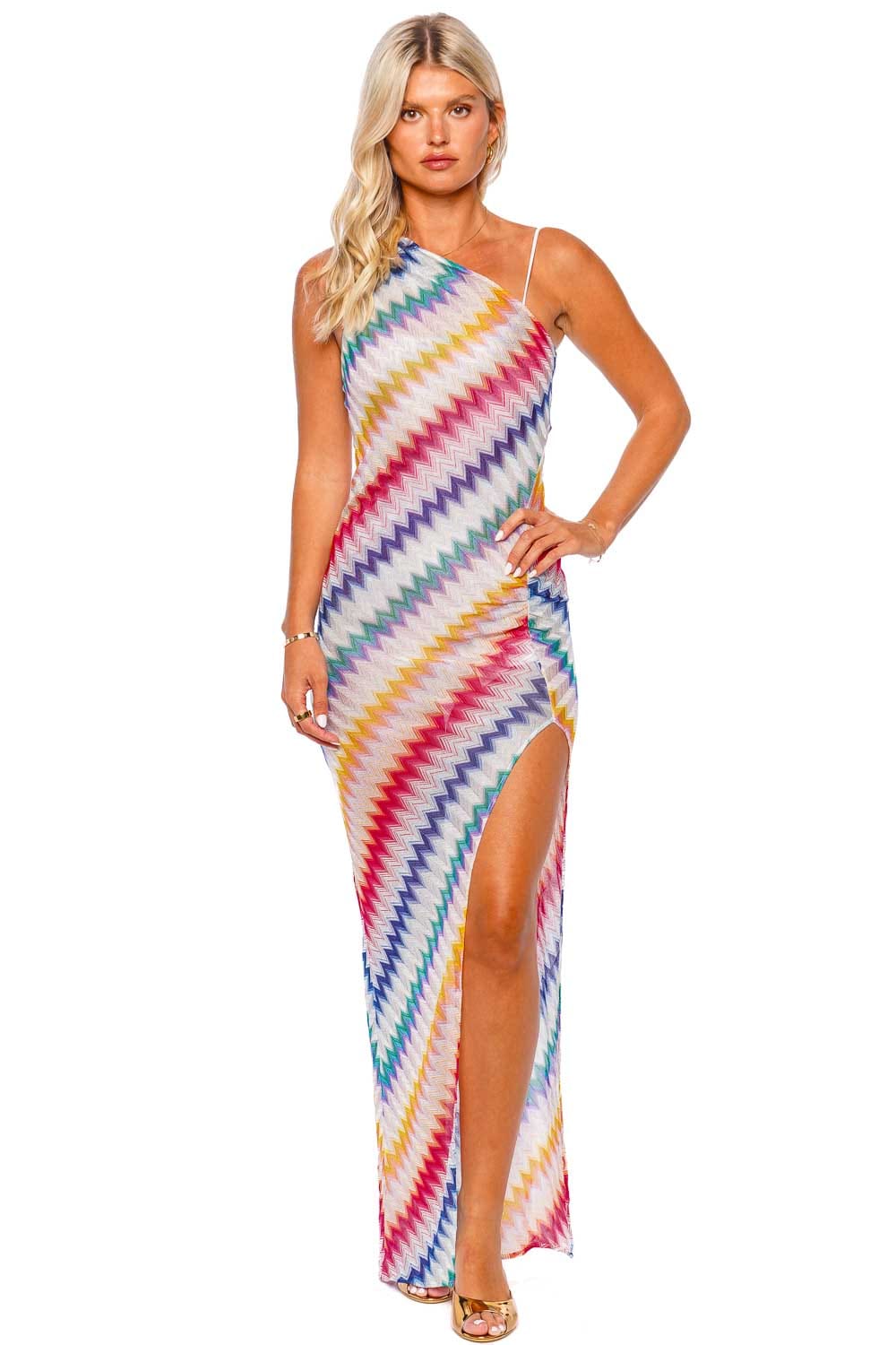 Missoni Mare Zig Zag One Shoulder Beach Cover Up