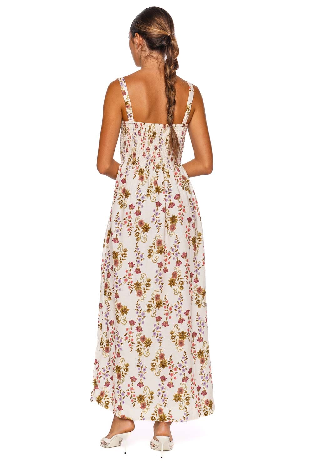 Agua Bendita Maria Aura Floral Midi Dress
